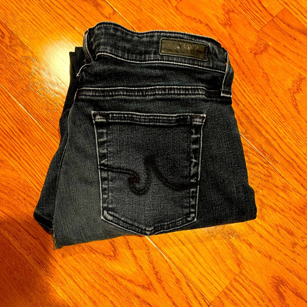 AG-ED denim. Adriano Goldschmied dark denim straight leg jeans. Size 29R.